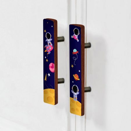 Handcrafted Acacia Wood Space Love Handles Set